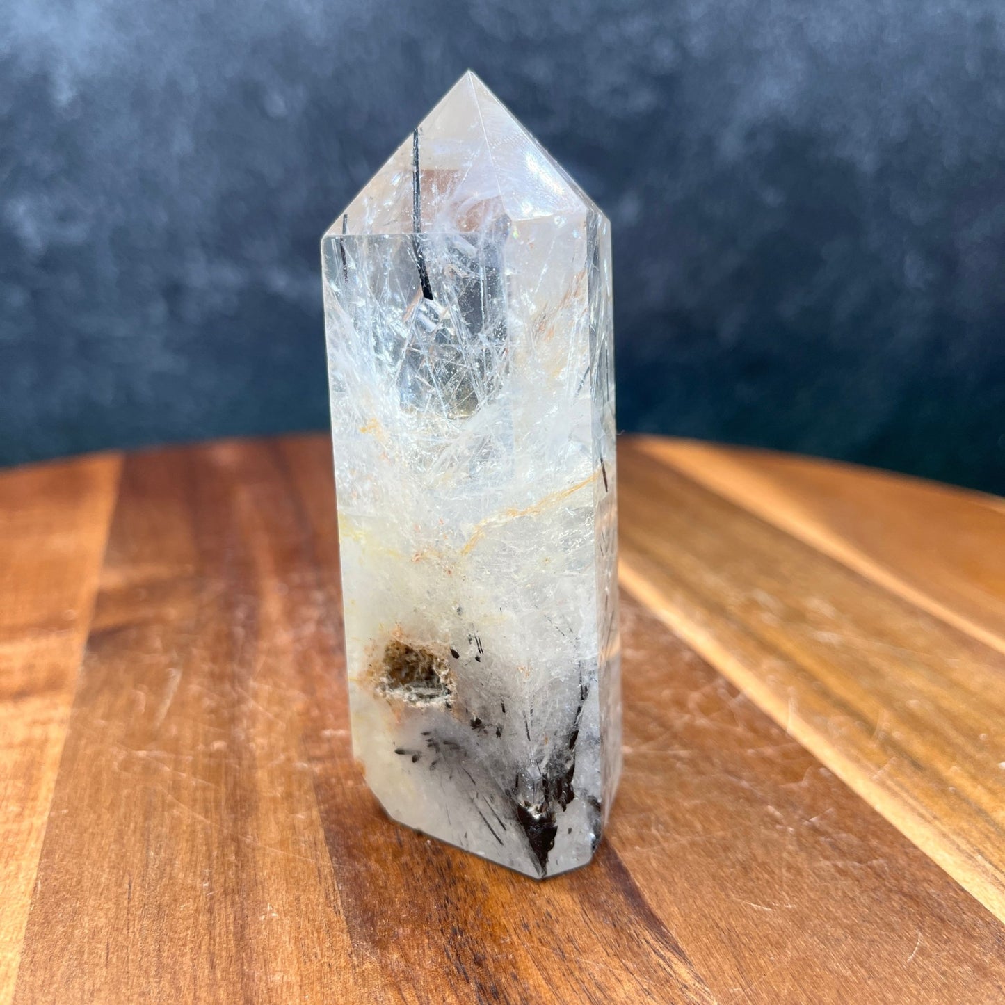 Black Tourmaline in Quartz Tower - Sage & Magic