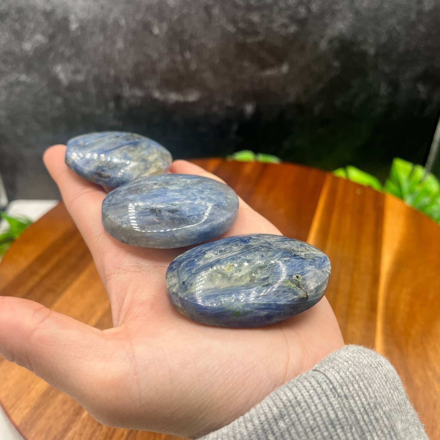 Blue Kyanite Palm Stone - Sage & Magic