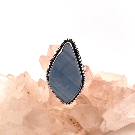 Blue Lace Agate S925 Vintage Ring - Sage & Magic