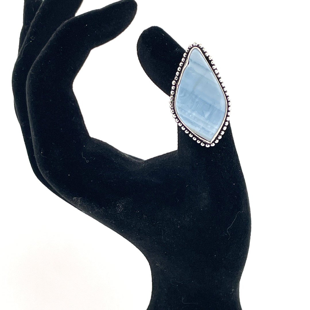 Blue Lace Agate S925 Vintage Ring - Sage & Magic