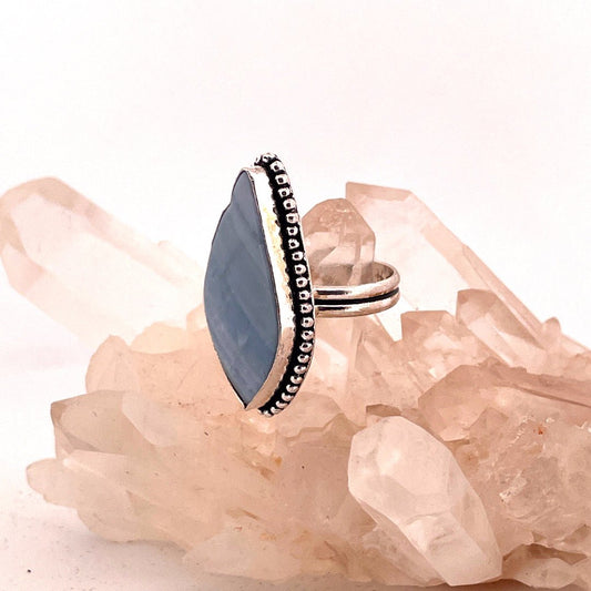 Blue Lace Agate S925 Vintage Ring - Sage & Magic