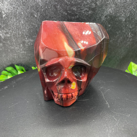 Burgundy Abstract Mookaite Skull - Sage & Magic