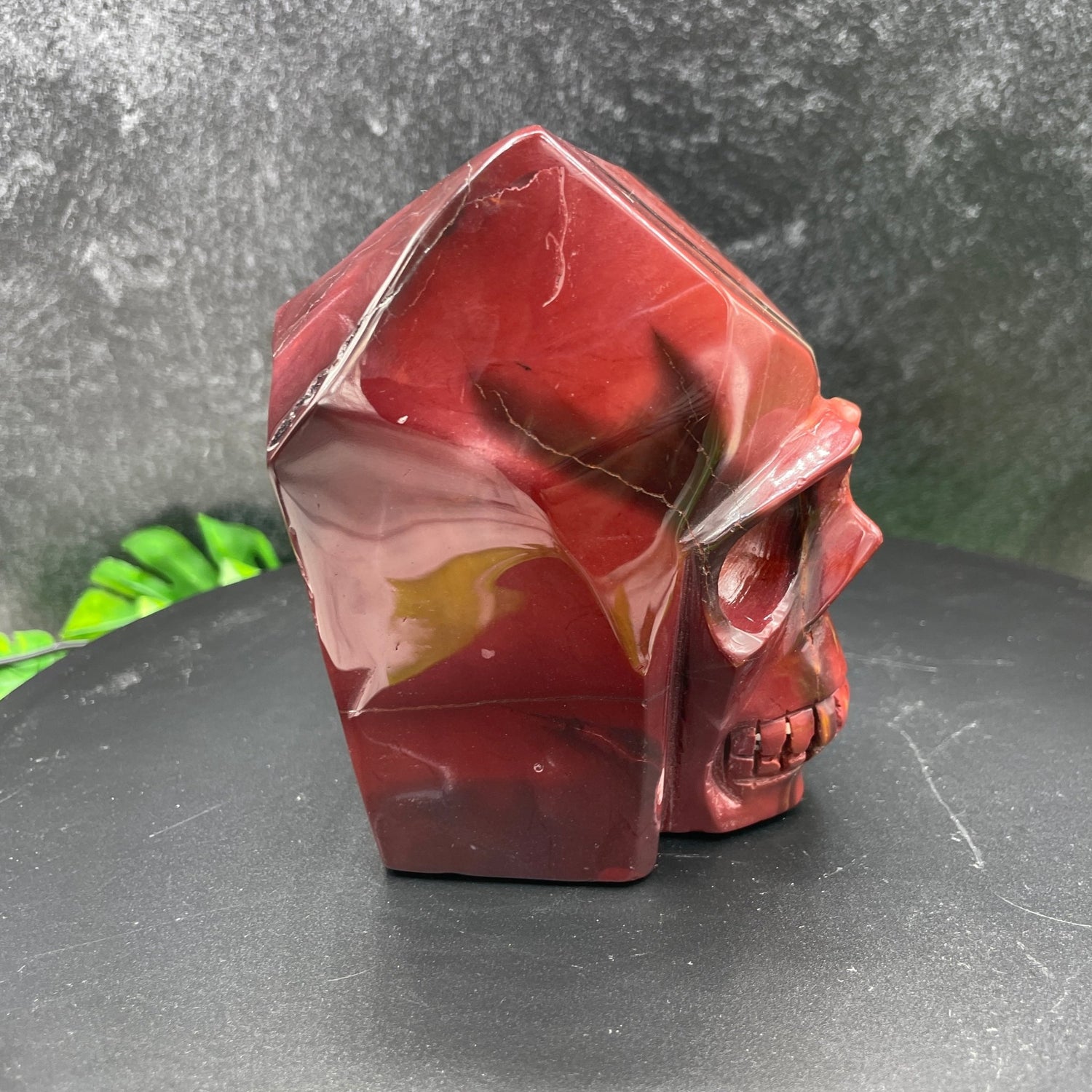 Burgundy Abstract Mookaite Skull - Sage & Magic