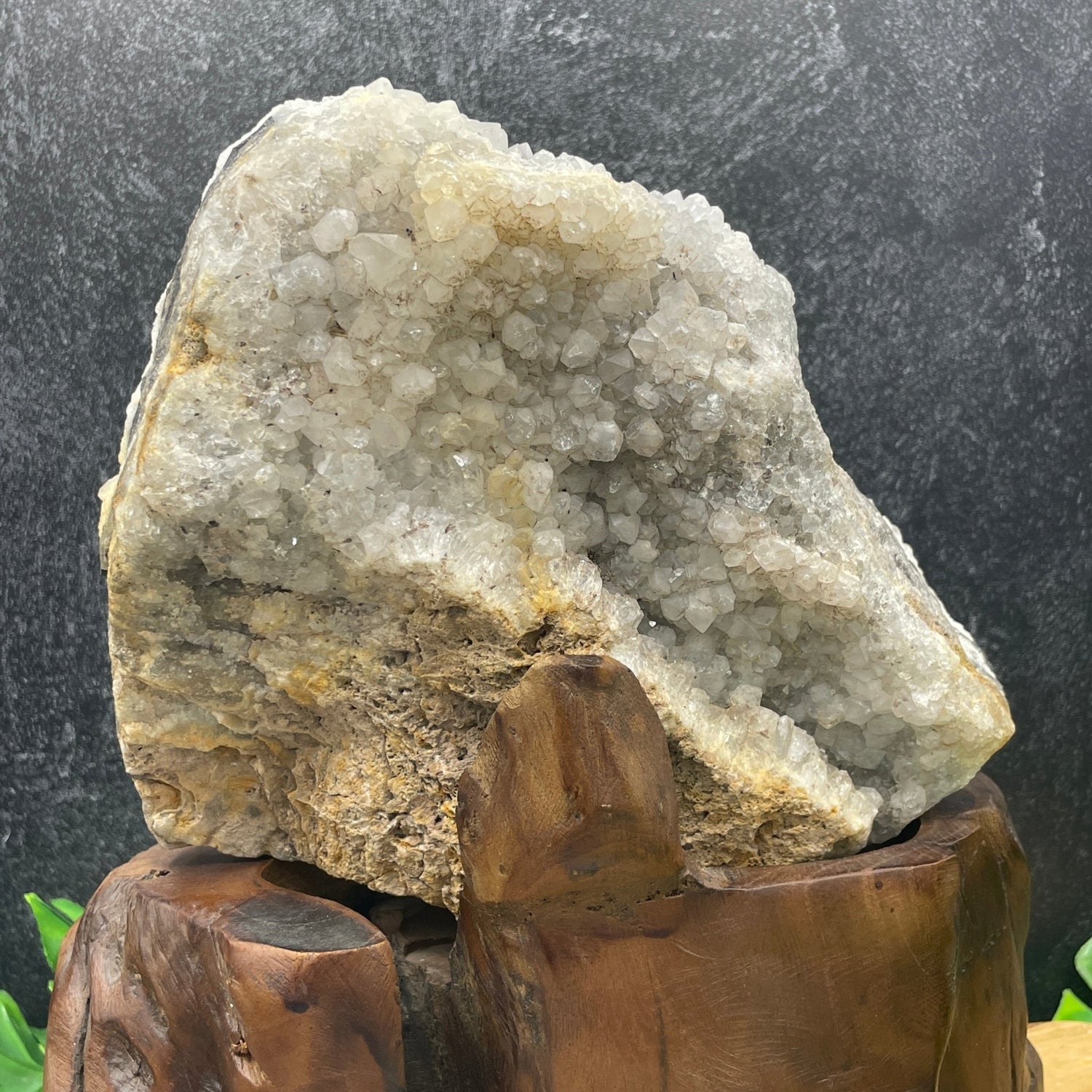 Calcite in Quartz Cluster on Stand - Sage & Magic