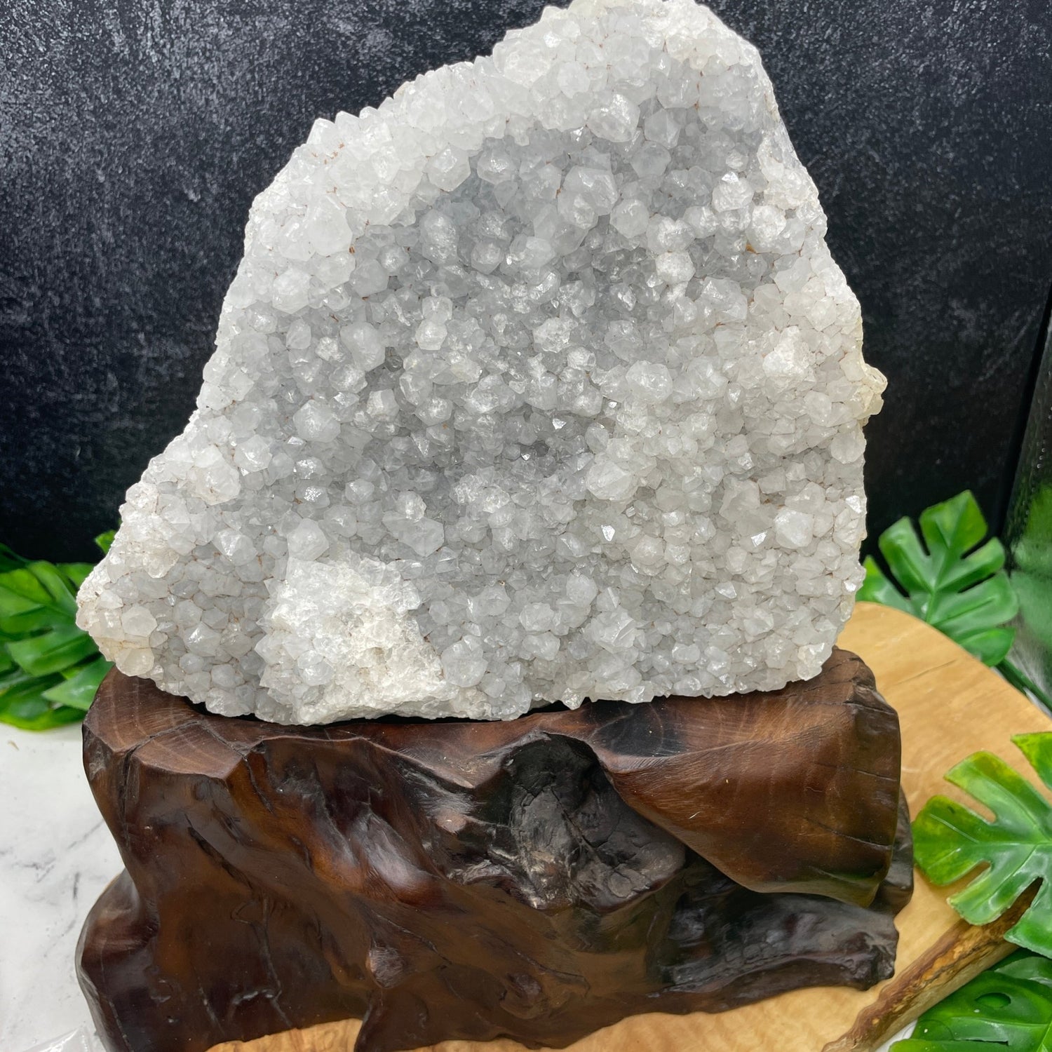 Calcite in Quartz Cluster on Stand - Sage & Magic