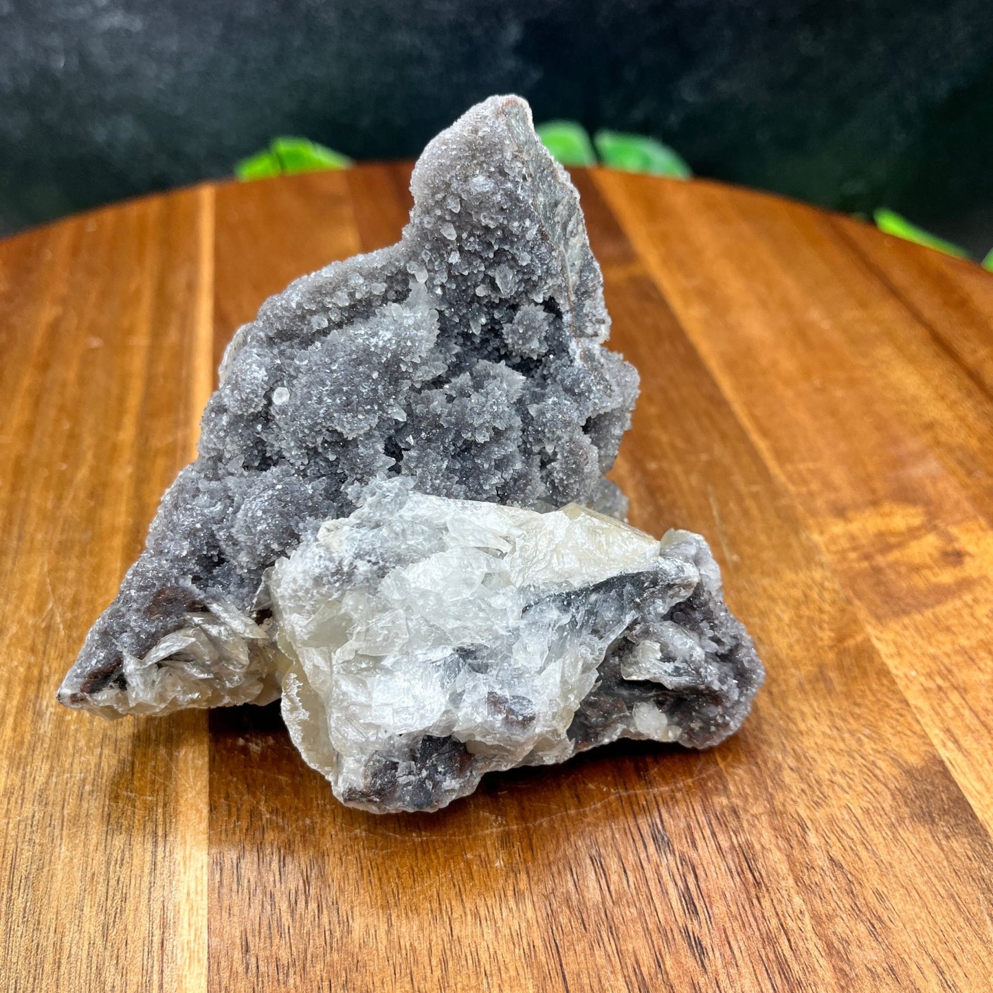 Calcite on Purple Sphalerite Specimen - Sage & Magic