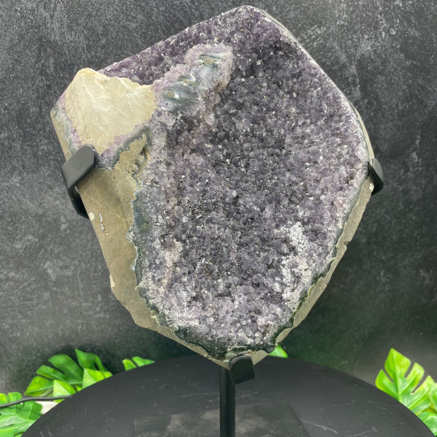 Calcite on Stalactite Amethyst with Stand - Sage & Magic