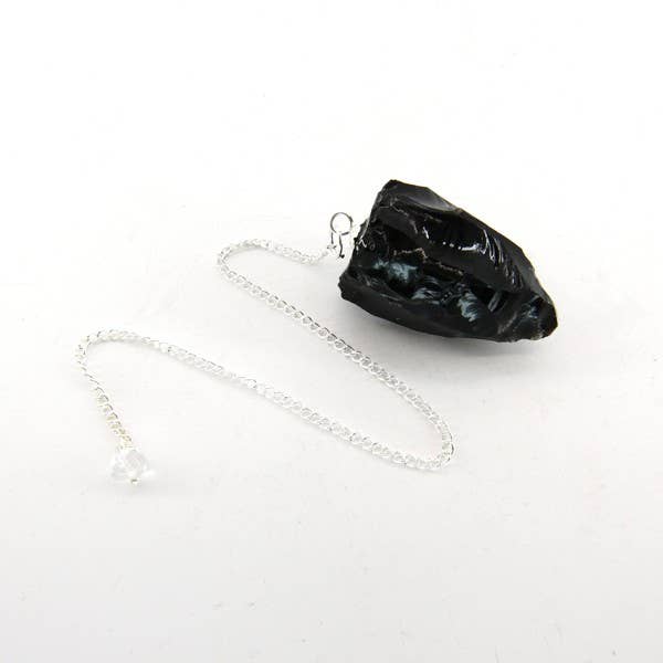 Raw Obsidian Pendulum