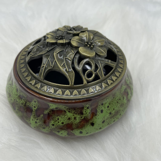 Ceramic Painted Jewelry/Incense Box - Sage & Magic