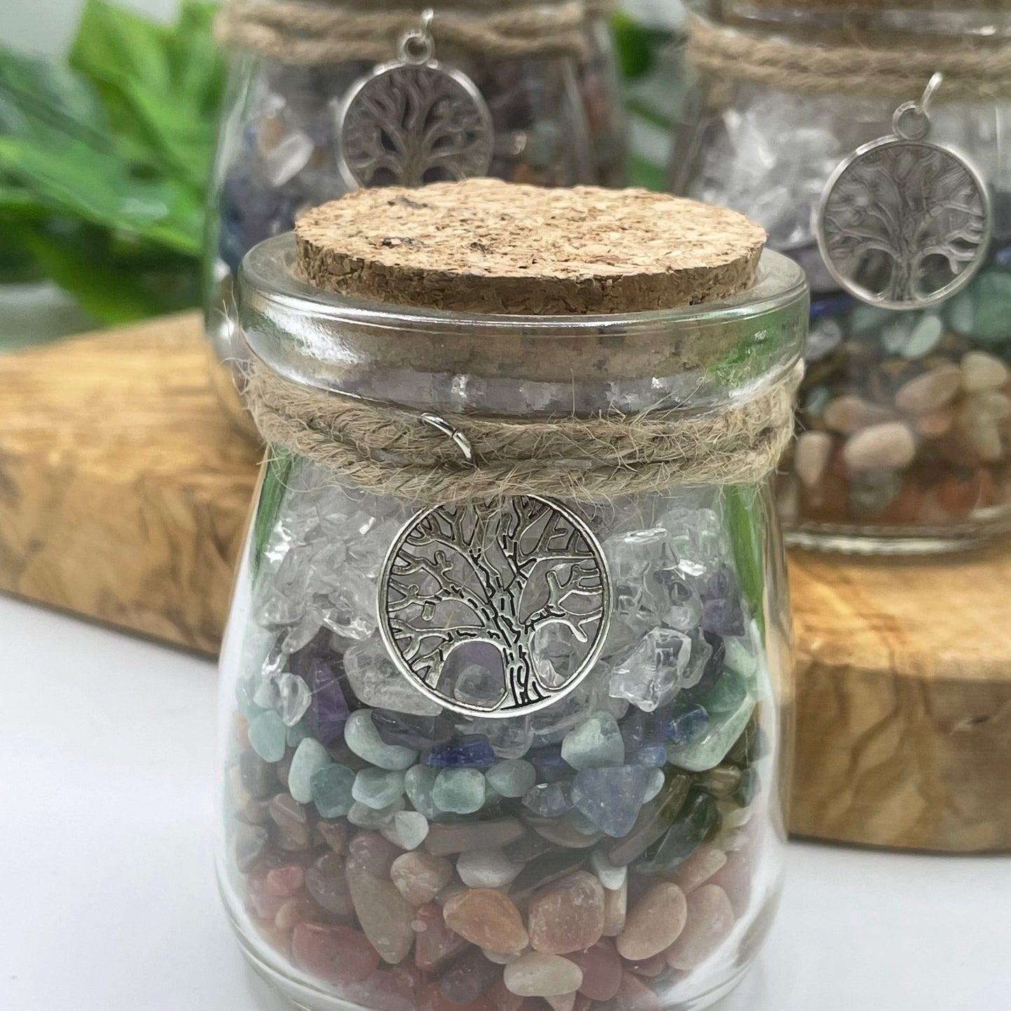 Chakra Chip Tree of Life Cork Bottle - Sage & Magic