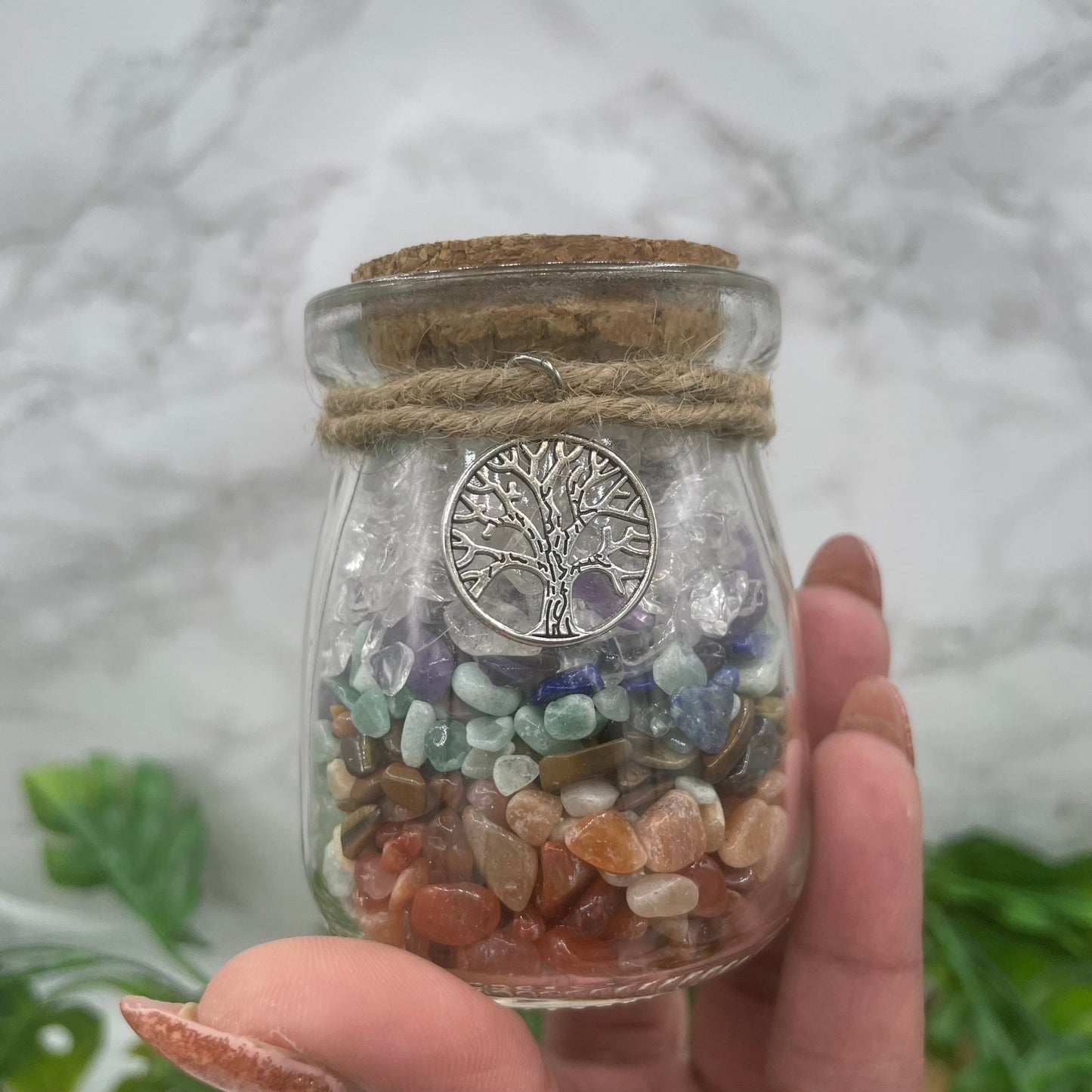 Chakra Chip Tree of Life Cork Bottle - Sage & Magic