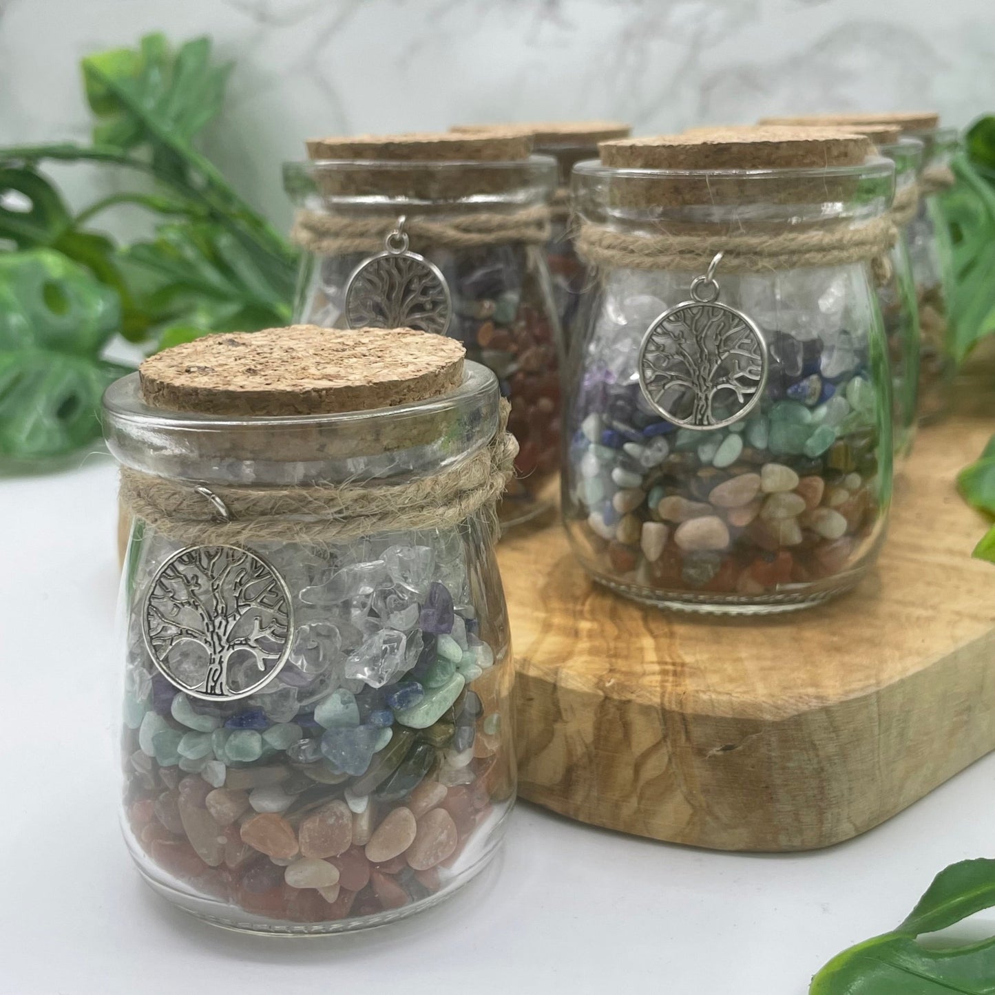 Chakra Chip Tree of Life Cork Bottle - Sage & Magic