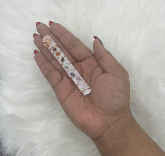 Chakra Selenite Wand - Sage & Magic