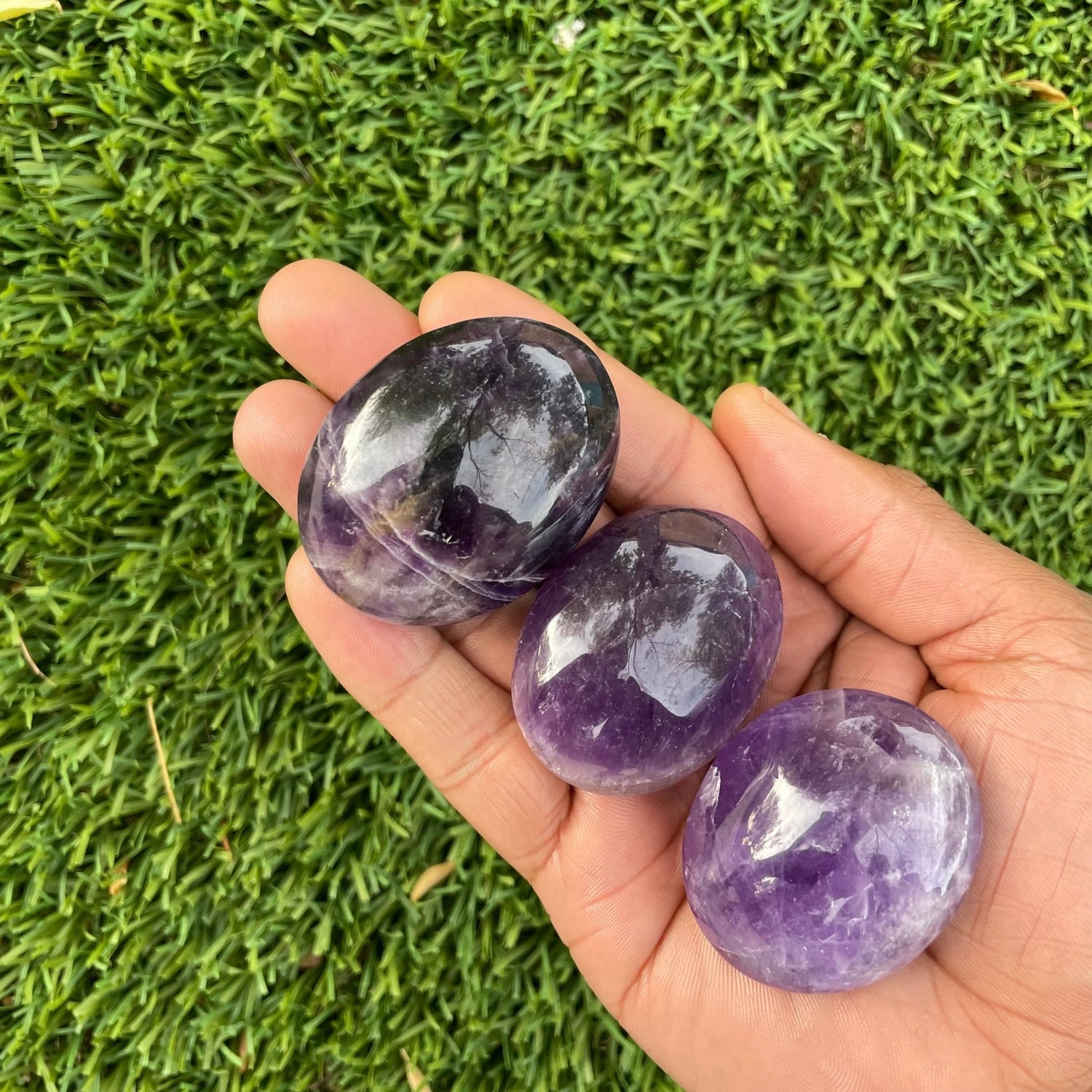 Chevron (Dream) Amethyst Egg Palm - Sage & Magic