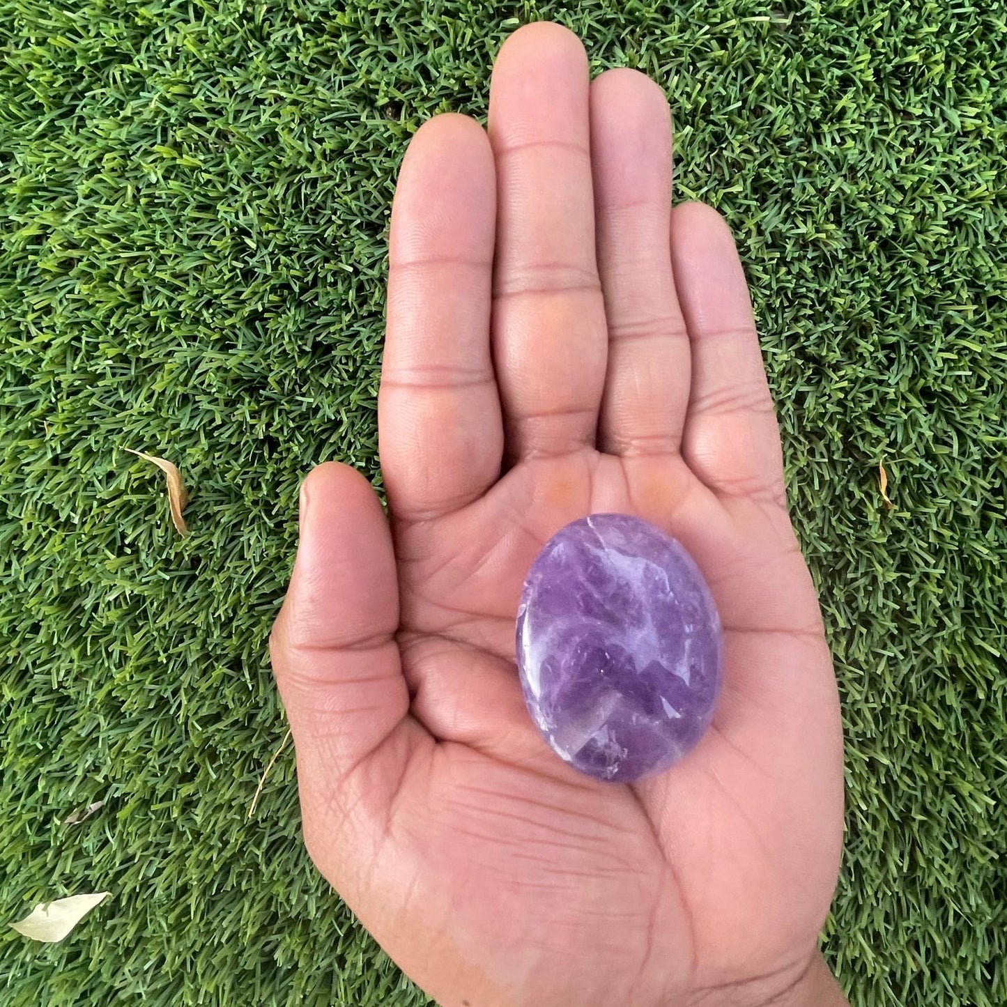 Chevron (Dream) Amethyst Egg Palm - Sage & Magic