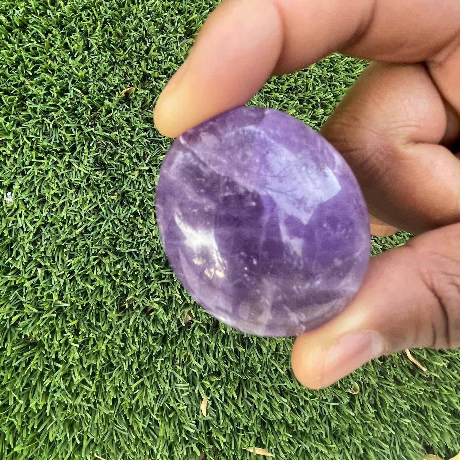 Chevron (Dream) Amethyst Egg Palm - Sage & Magic