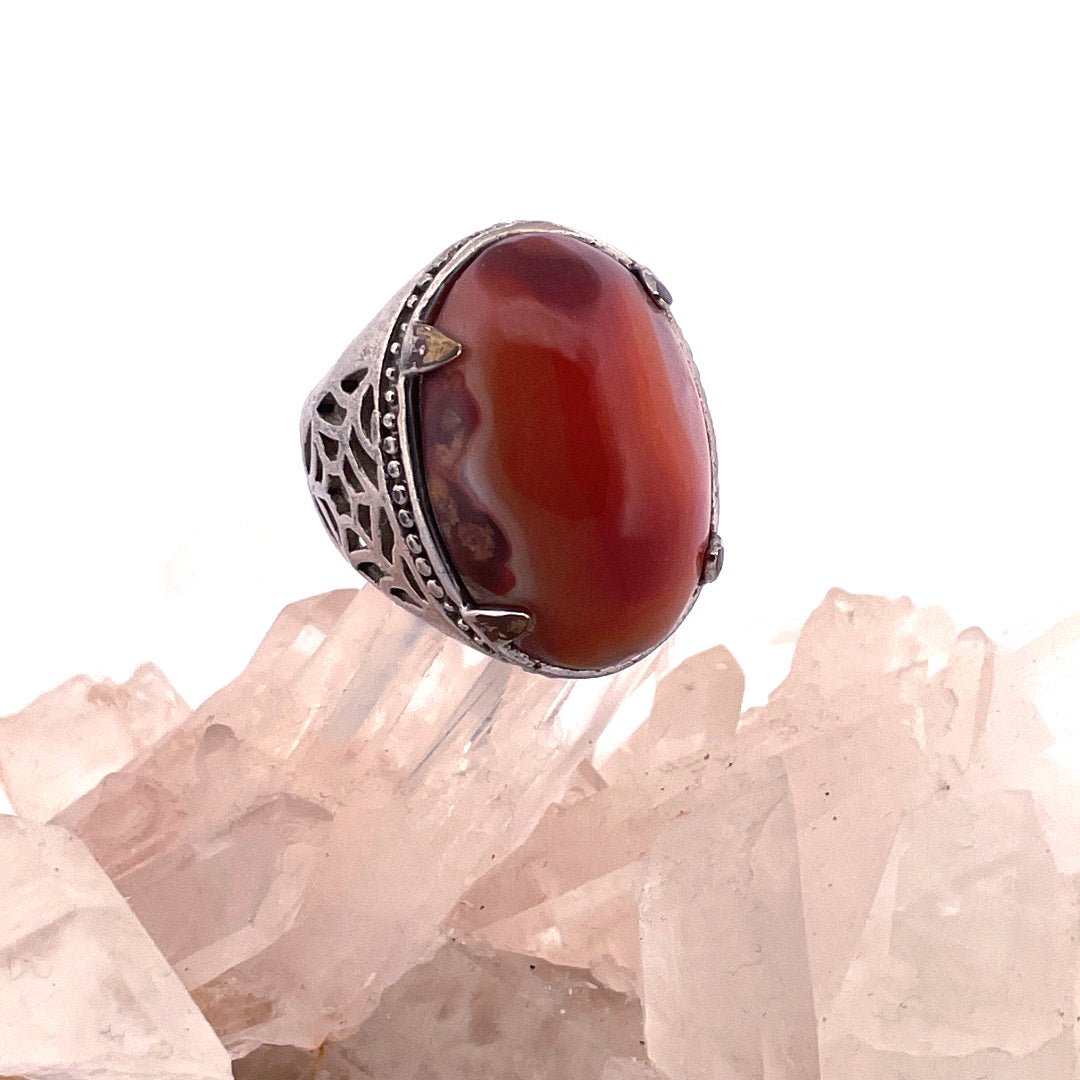 Chunky Carnelian Size 10 Men’s Ring - Sage & Magic