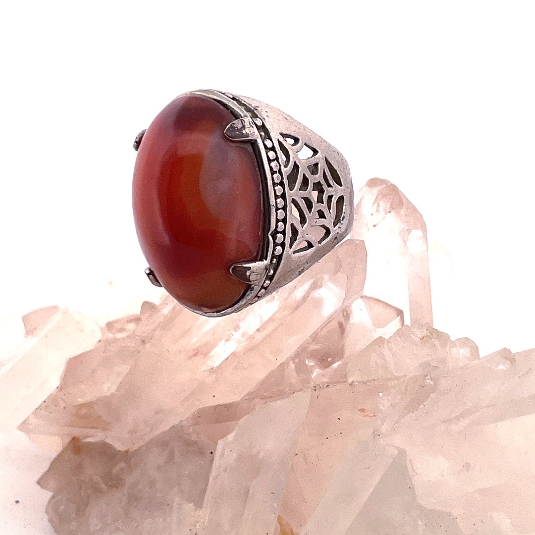 Chunky Carnelian Size 10 Men’s Ring - Sage & Magic