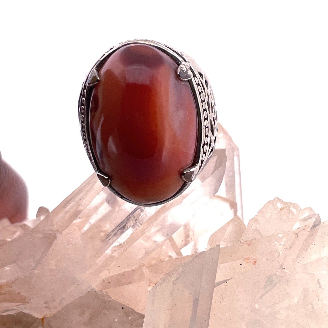 Chunky Carnelian Size 10 Men’s Ring - Sage & Magic