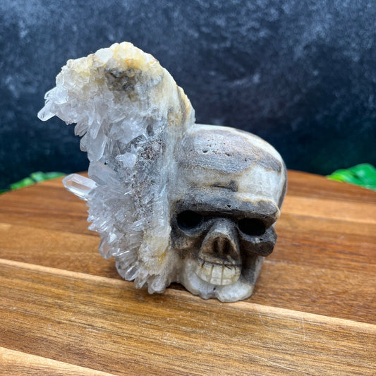 Clear Quartz Cluster Skull - Sage & Magic