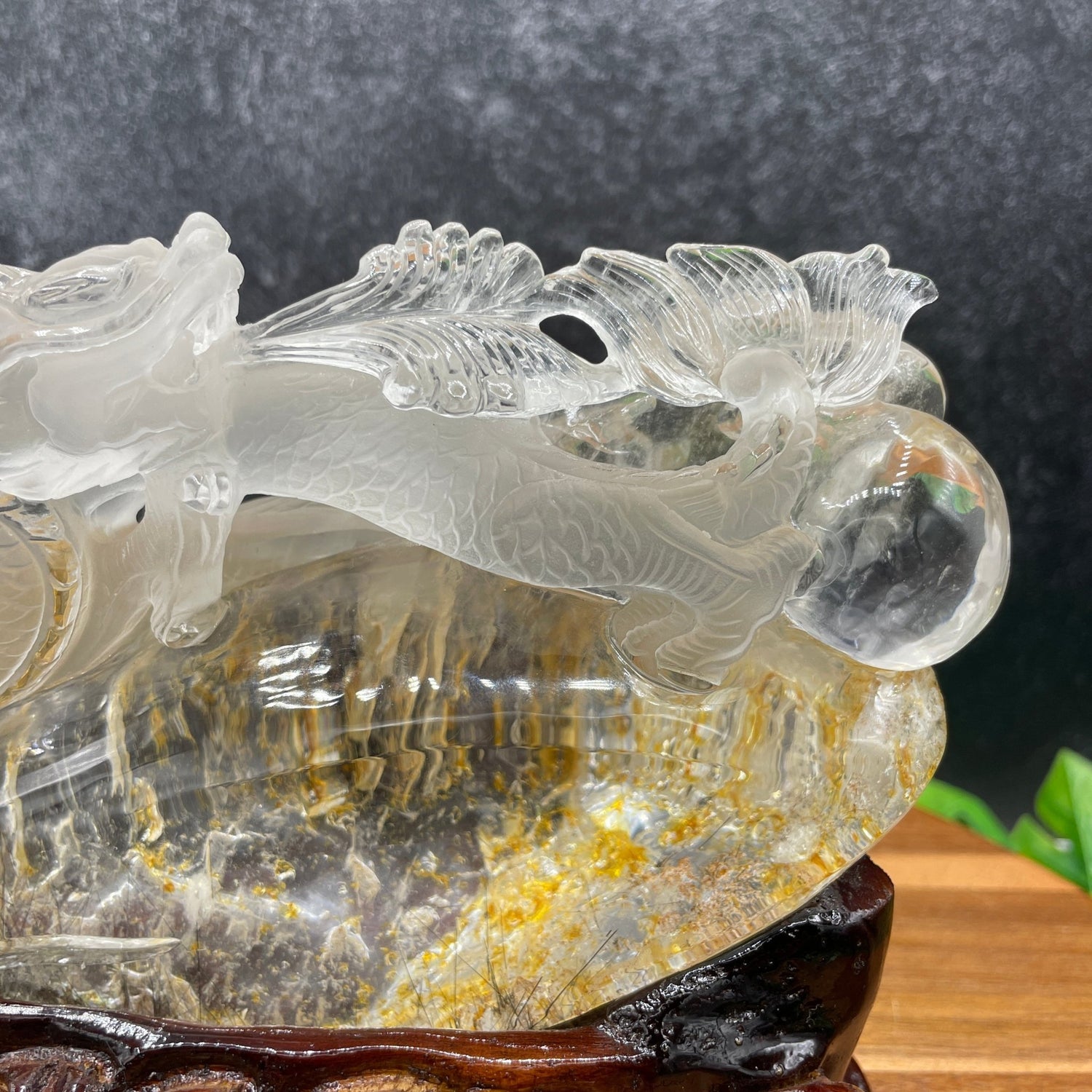 Clear Quartz Fire Breathing Dragon on Stand - Sage & Magic