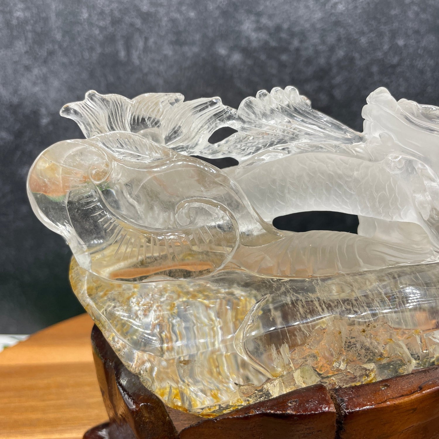 Clear Quartz Fire Breathing Dragon on Stand - Sage & Magic