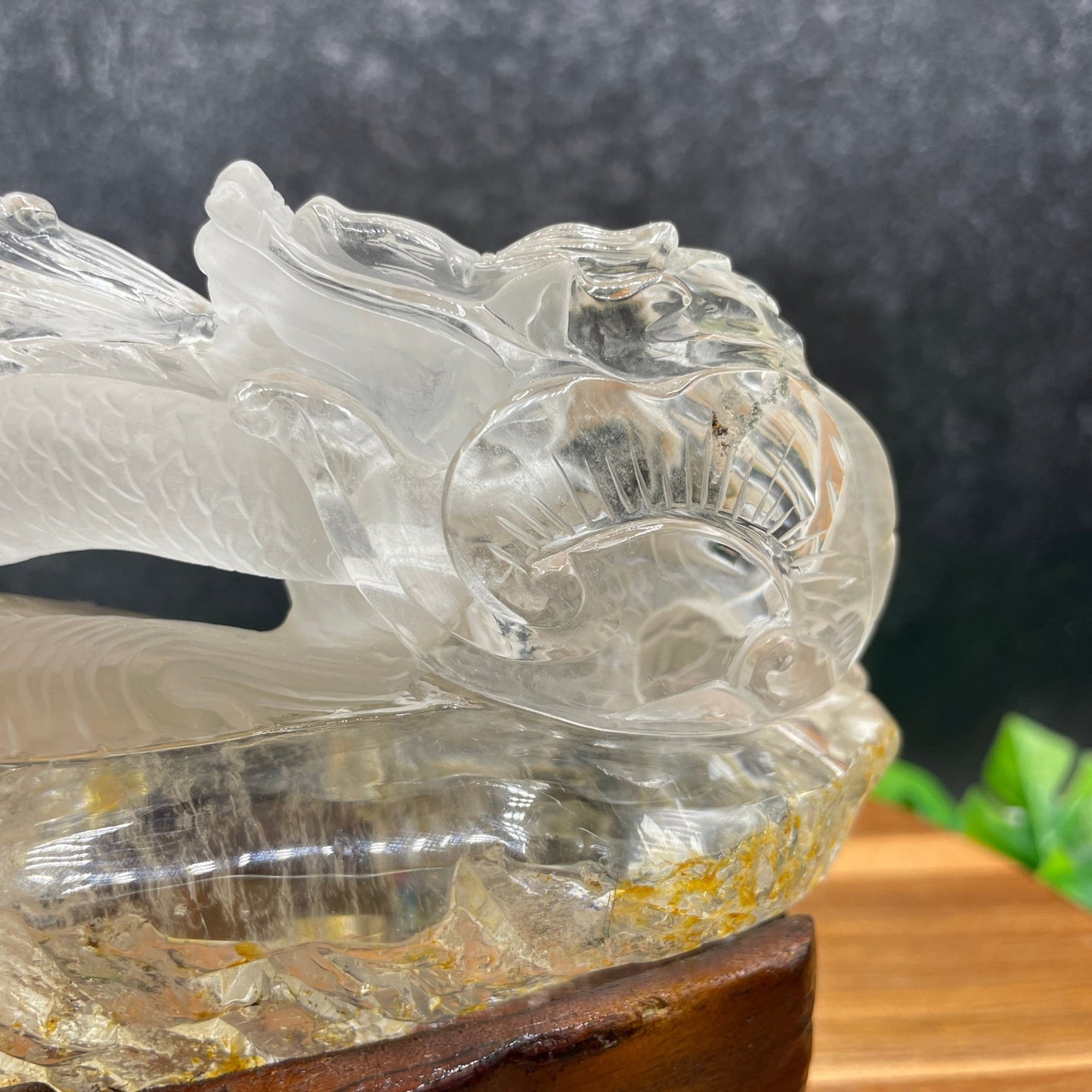 Clear Quartz Fire Breathing Dragon on Stand - Sage & Magic