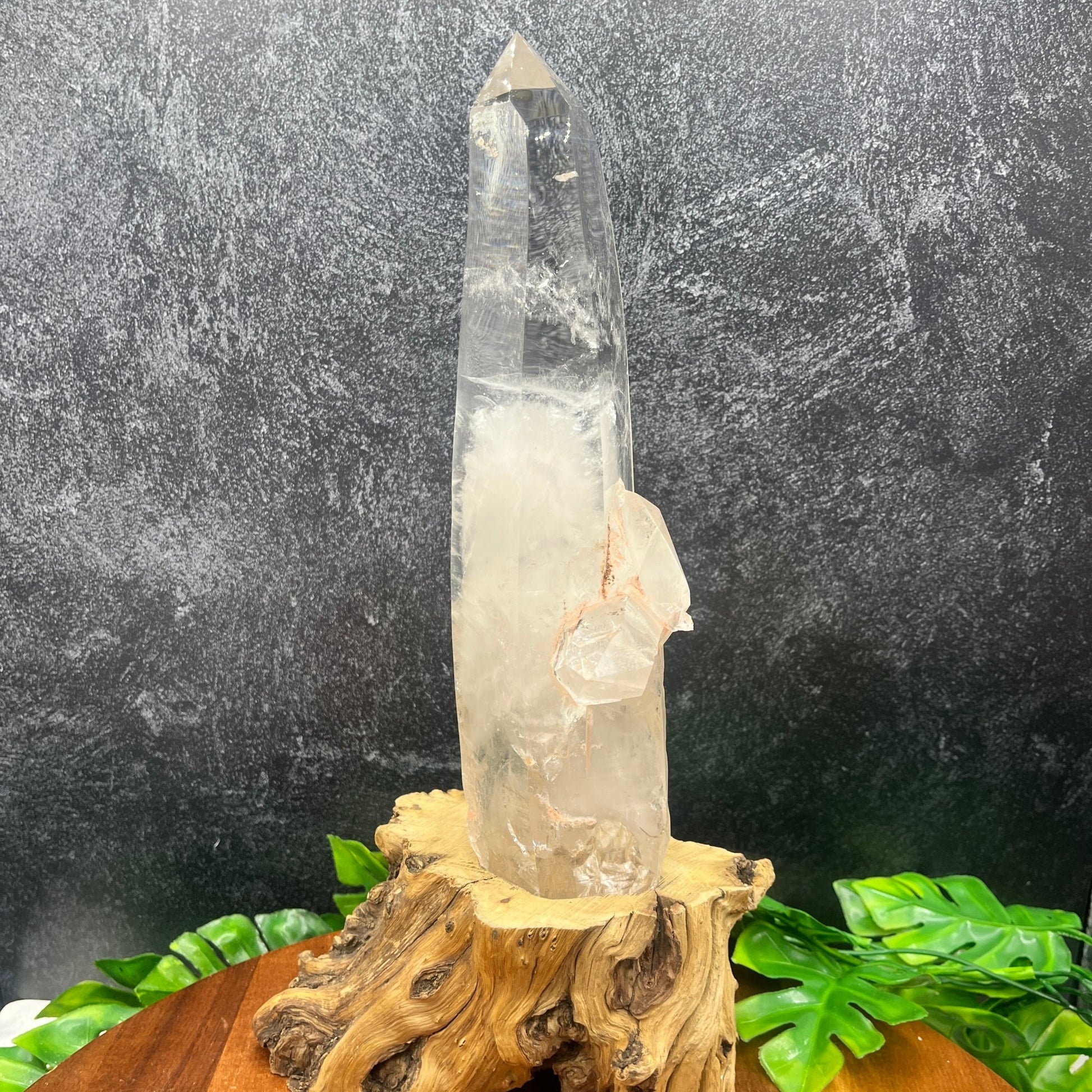 Clear Quartz Tower with Wooden Stand - Sage & Magic