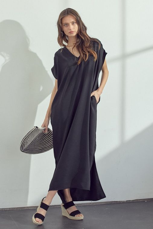 Comfy Casual Maxi Dress with Side Slits - Sage & Magic