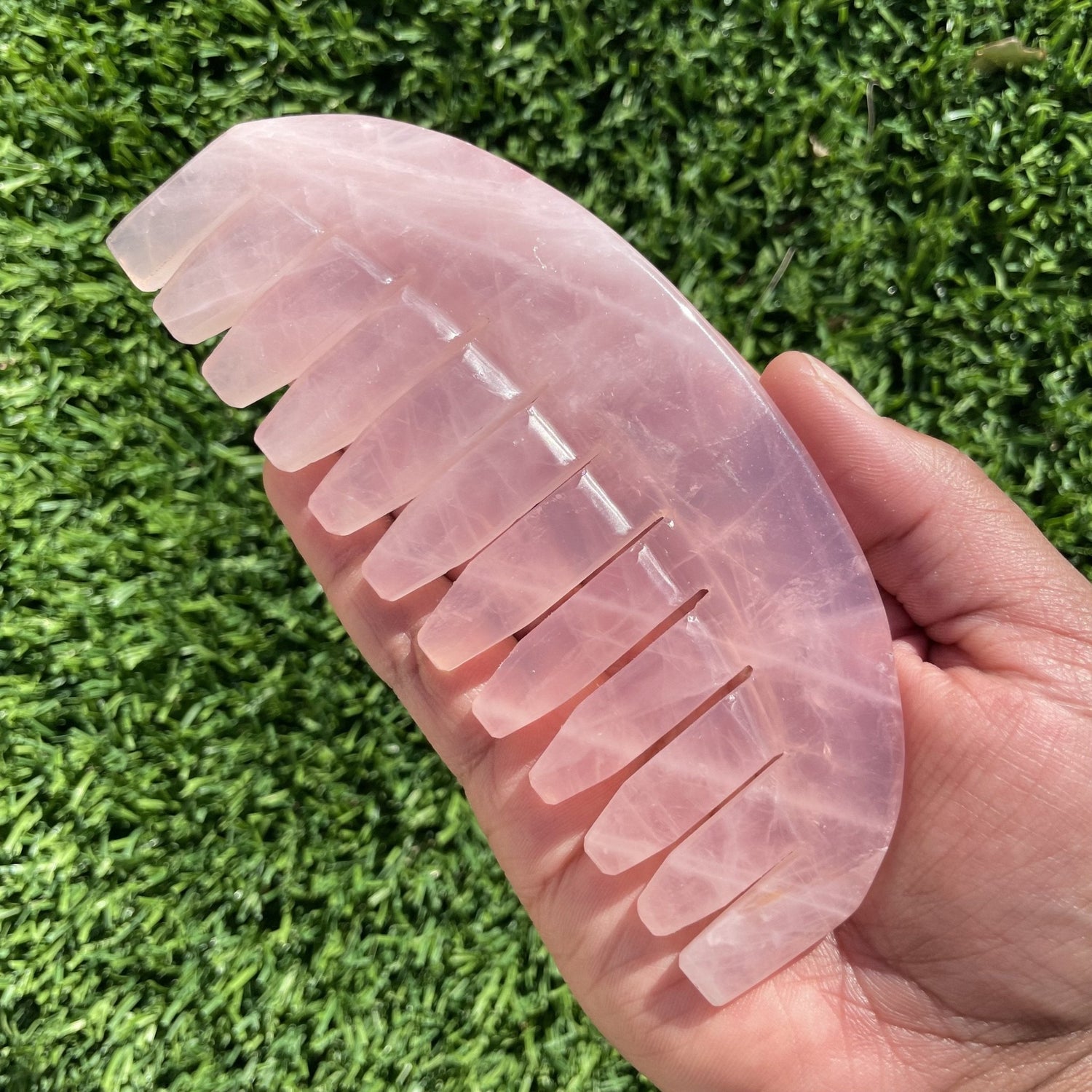 Crystal Comb - Rose Quartz and Green Aventurine - Sage & Magic