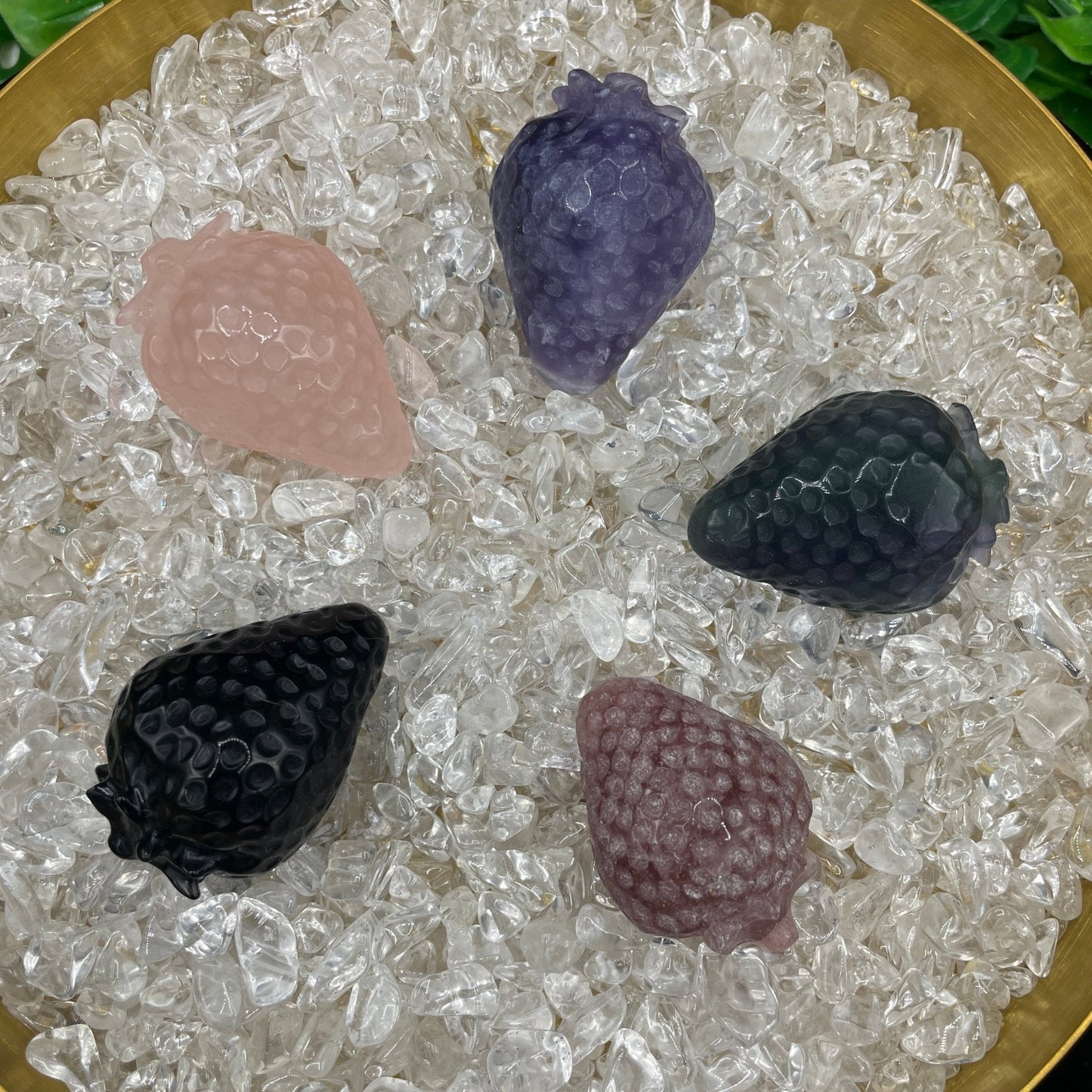 Crystal Strawberry (Rose, Obsidian, Strawberry Quartz, or Fluorite) - Sage & Magic