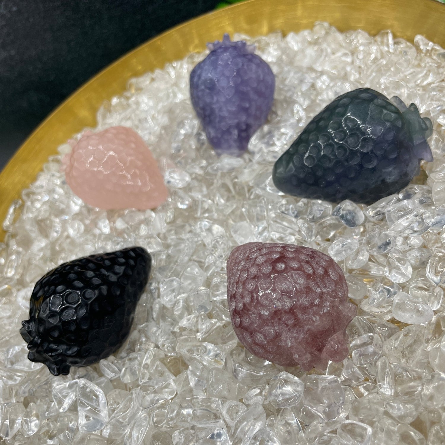 Crystal Strawberry (Rose, Obsidian, Strawberry Quartz, or Fluorite) - Sage & Magic