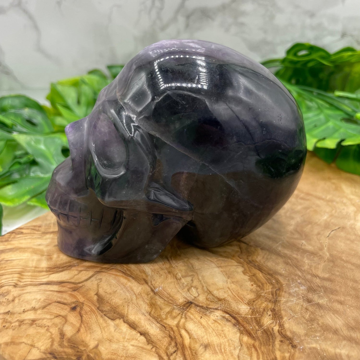 Dark Rainbow Fluorite Skull - Sage & Magic