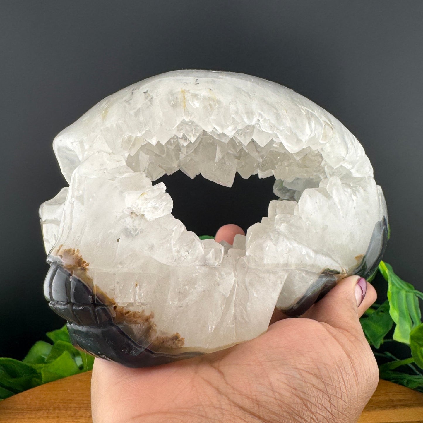 Druzy Agate Open Mayan Skull - Sage & Magic