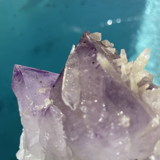 Druzy Calcite on Amethyst Cluster - Sage & Magic