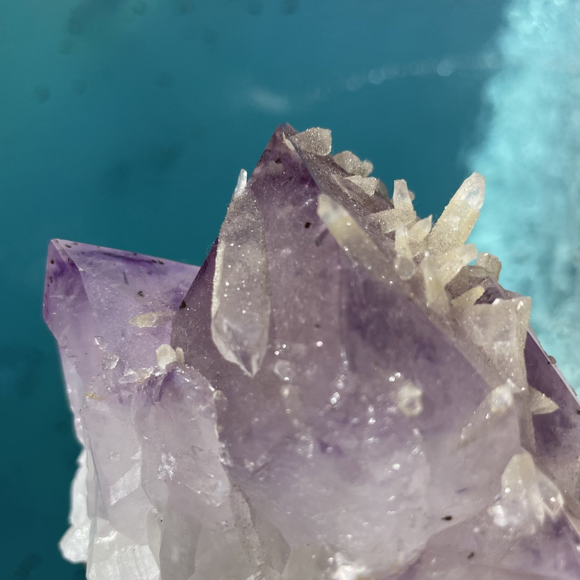Druzy Calcite on Amethyst Cluster - Sage & Magic