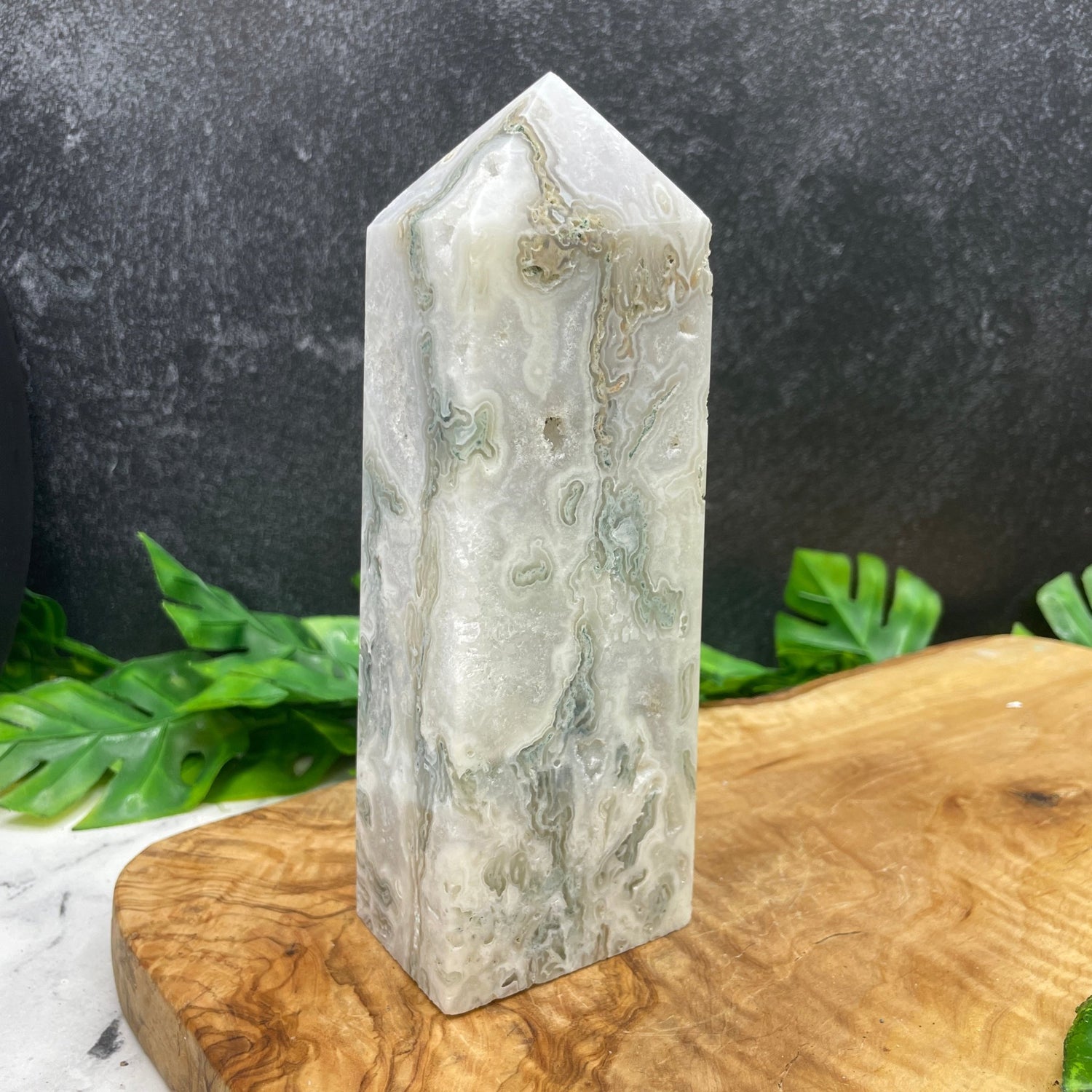 Druzy Moss Agate Tower - Sage & Magic