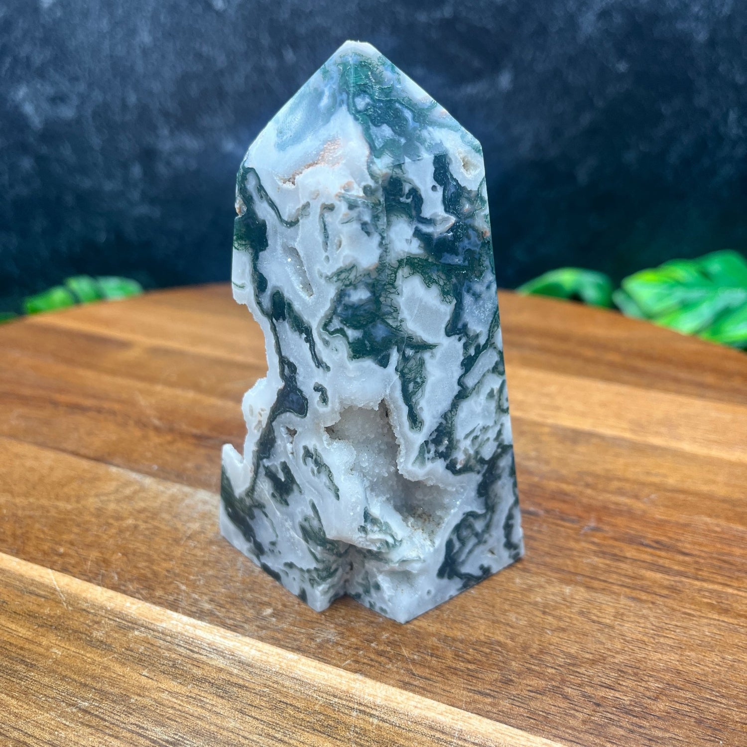 Druzy Moss Agate Tower - Sage & Magic