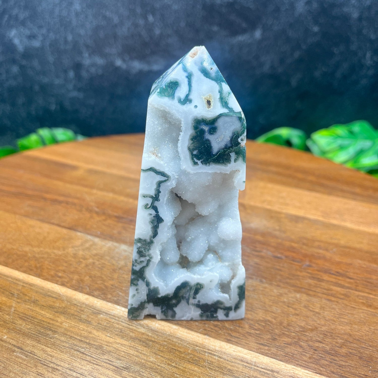 Druzy Moss Agate Tower - Sage & Magic