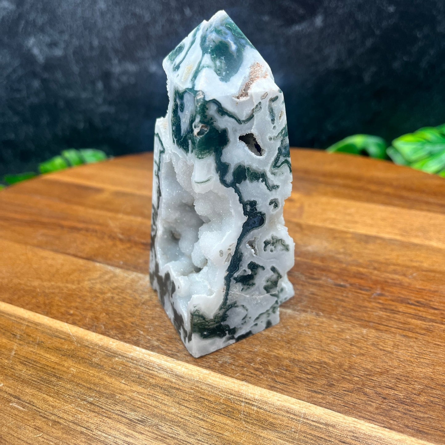 Druzy Moss Agate Tower - Sage & Magic