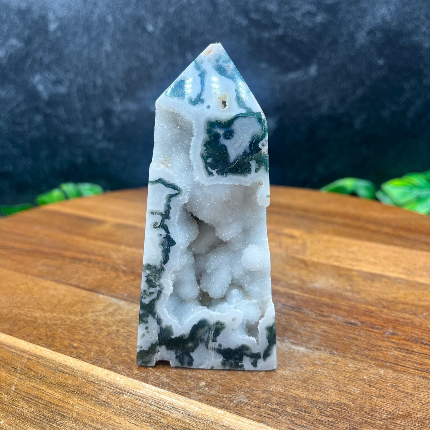 Druzy Moss Agate Tower - Sage & Magic