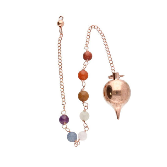 Copper Mermet Pendulum with Chakras