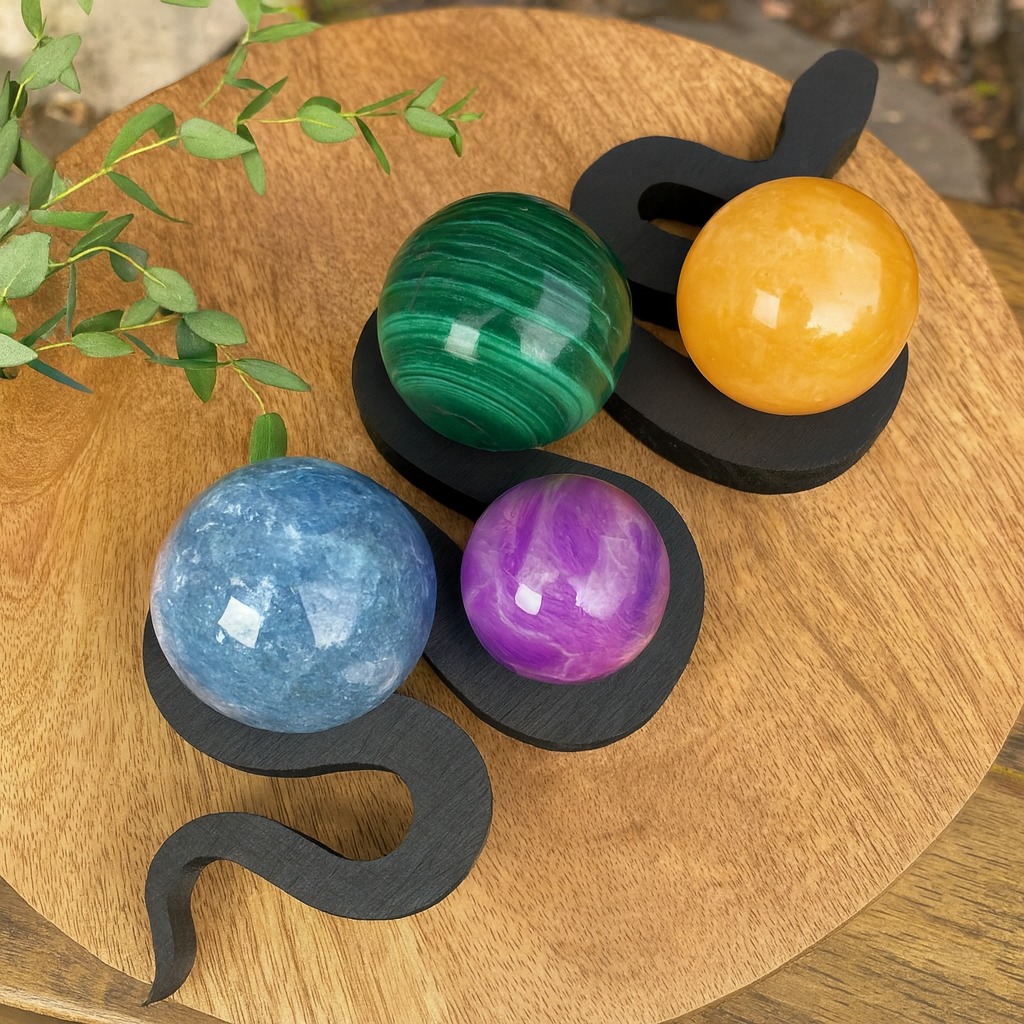 Wooden Snake Sphere Stand