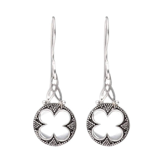 Gotland Flat Articulated Quartz Earrings in 925 Sterling Silver