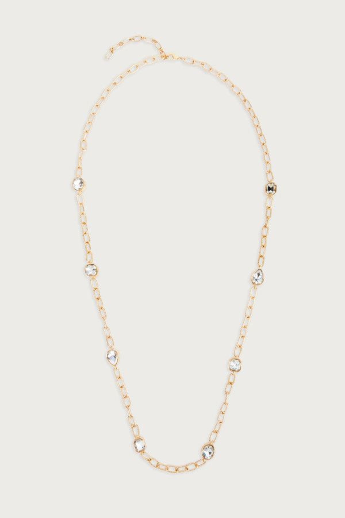 Crystal Cascade Long Necklace