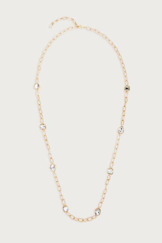 Crystal Cascade Long Necklace
