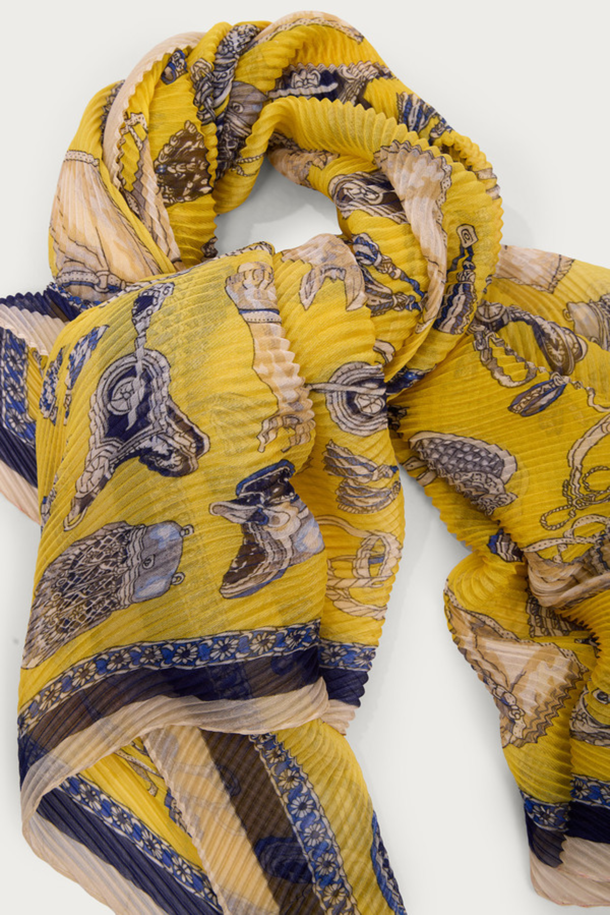 Pleated Equestrian Scarf
