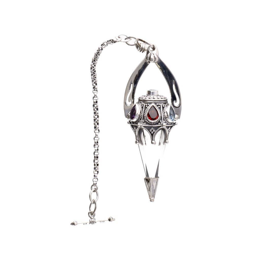 Gotland Pendulum with Topaz and Amethyst and Garnet set in 925 Sterling Silver