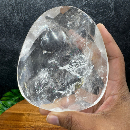 Faceted Clear Quartz Gallet/Palm Stone - Sage & Magic