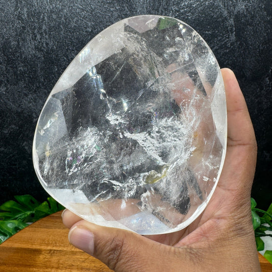 Faceted Clear Quartz Gallet/Palm Stone - Sage & Magic